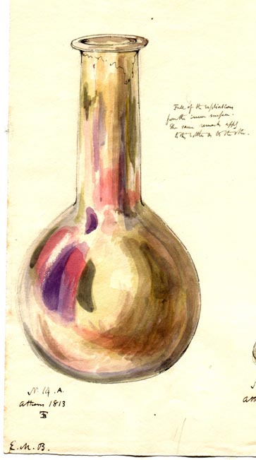 (14A) glass bottle with large round bottom